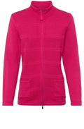 Vivid Pink Horizontal Ribbed Cardigan