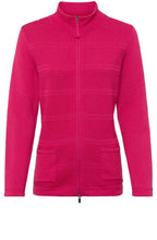 Vivid Pink Horizontal Ribbed Cardigan