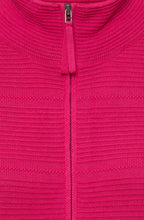 Vivid Pink Horizontal Ribbed Cardigan