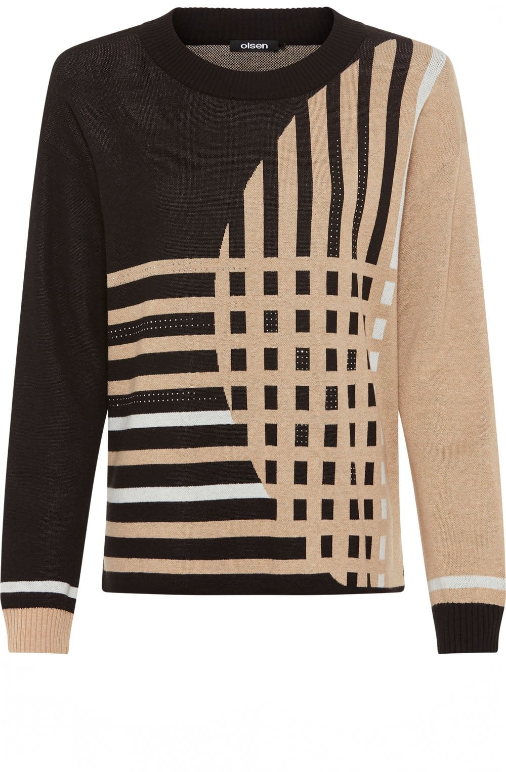 Warm Biscuit Abstract Stripe Cora Jumper