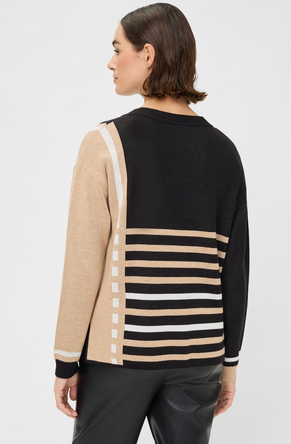 Warm Biscuit Abstract Stripe Cora Jumper
