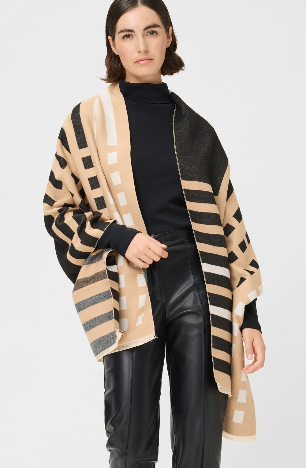 Warm Biscuit Abstract Stripe Scarf