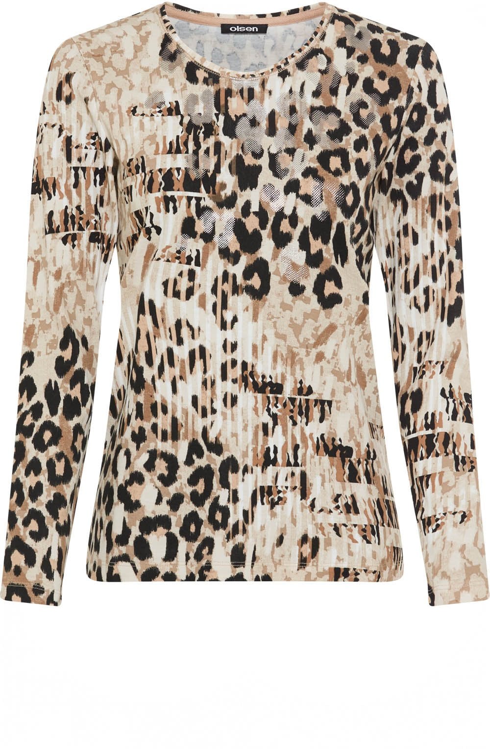 Warm Biscuit and Silver Foil Leopard Print Edda Top