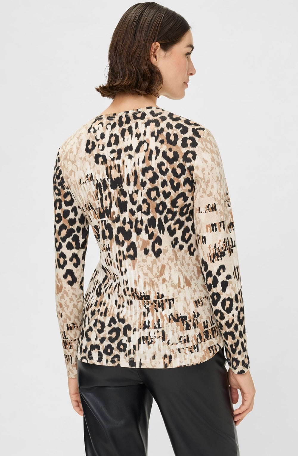 Warm Biscuit and Silver Foil Leopard Print Edda Top