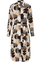 Warm Biscuit Circle Print Shirt Dress