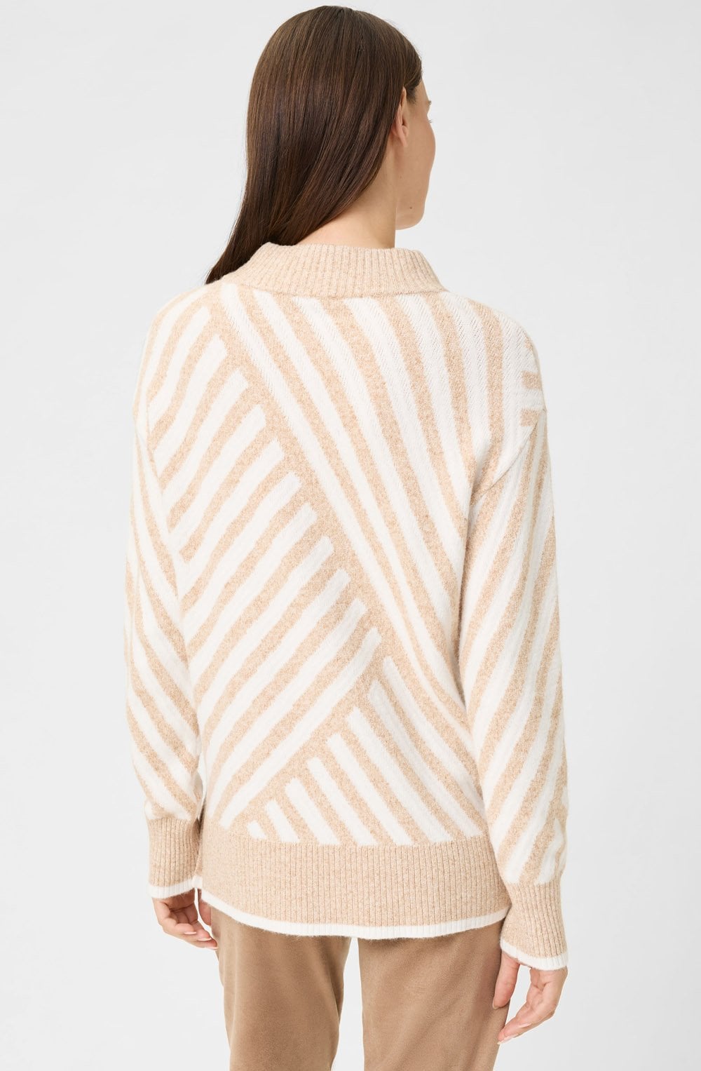 Warm Biscuit Contrast Stripe Cora Jumper