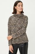 Warm Biscuit Leopard Cowl Neck Henny Jumper