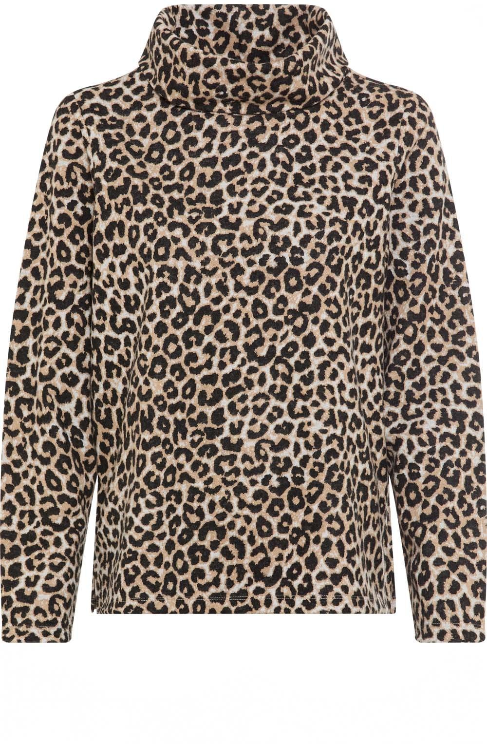 Warm Biscuit Leopard Cowl Neck Henny Jumper