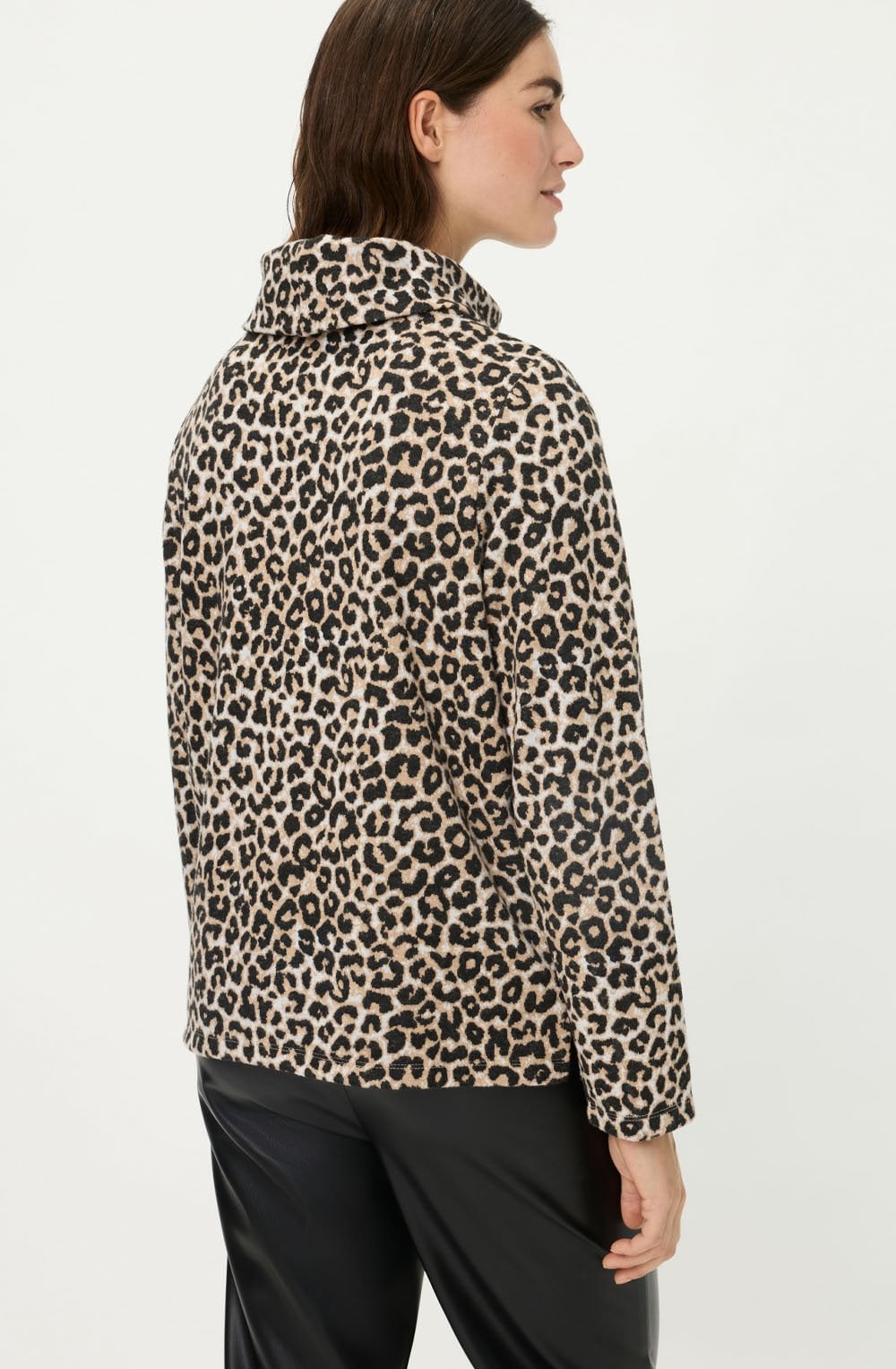 Warm Biscuit Leopard Cowl Neck Henny Jumper