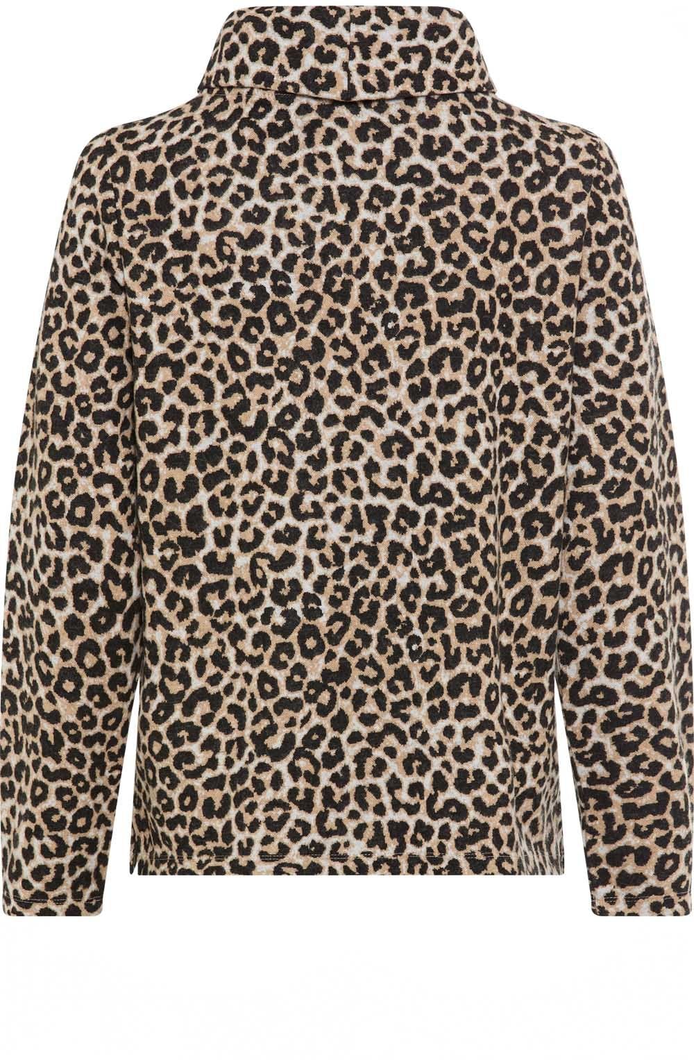 Warm Biscuit Leopard Cowl Neck Henny Jumper