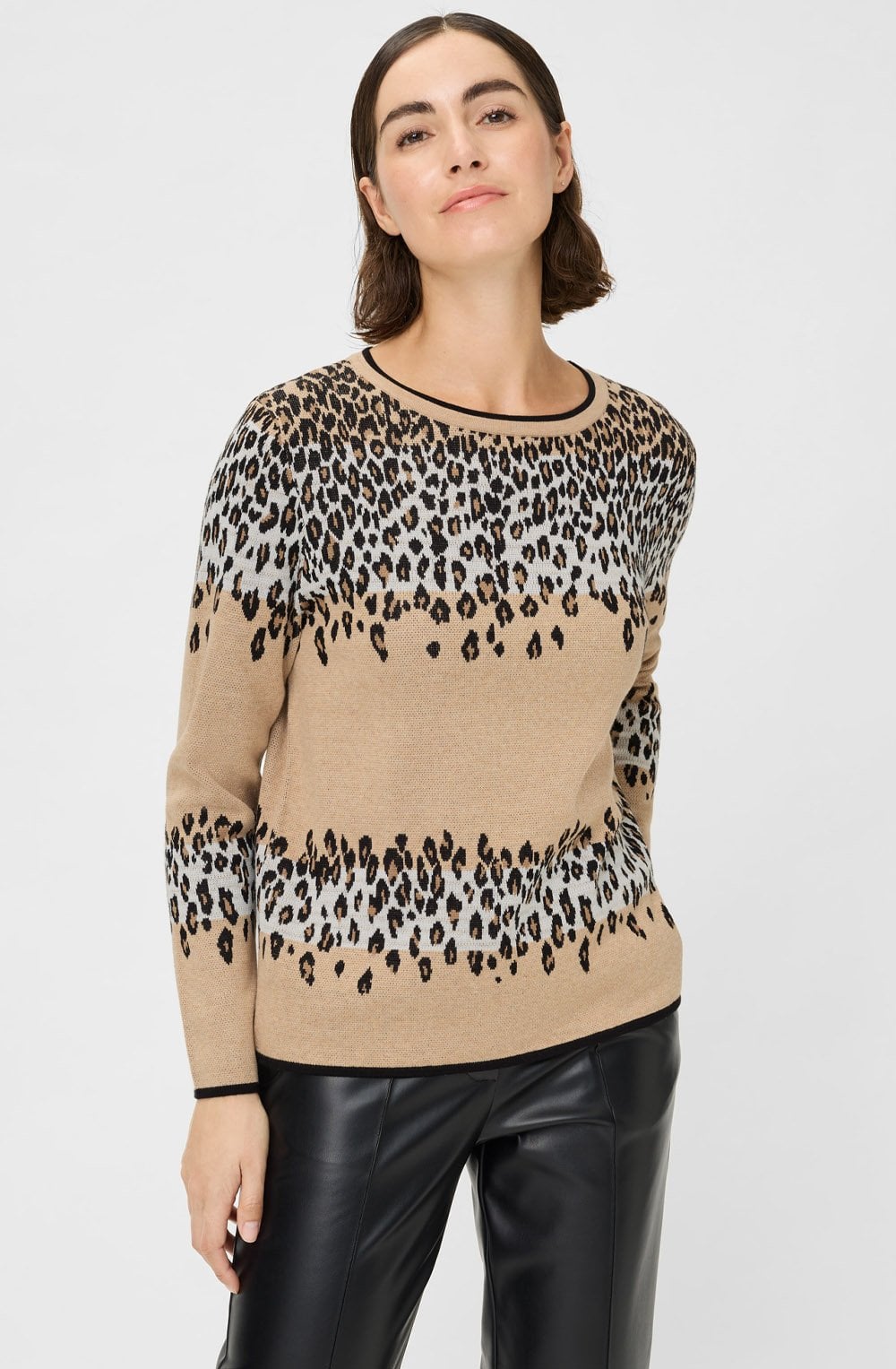Warm Biscuit Leopard Stripes Henny Jumper