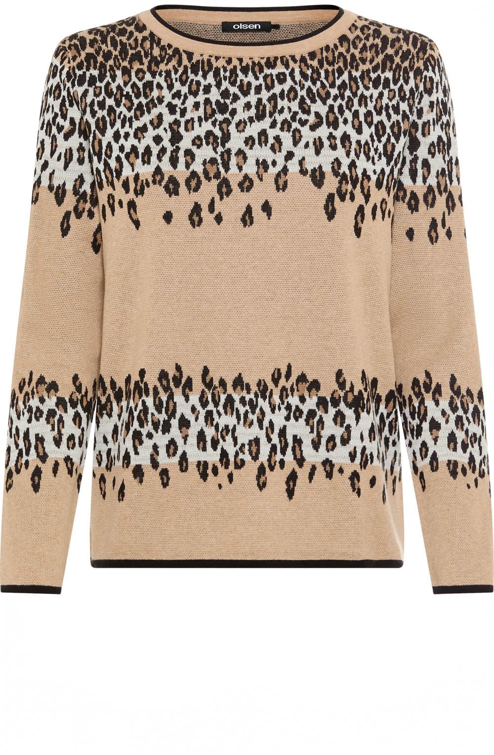 Warm Biscuit Leopard Stripes Henny Jumper