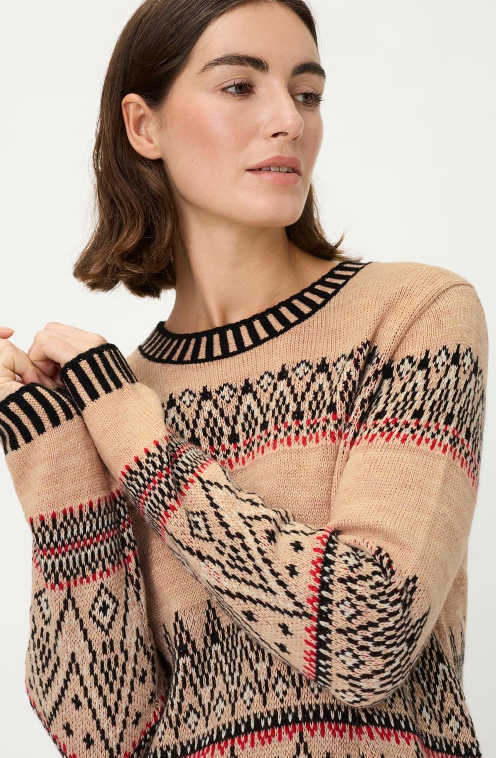 Warm Biscuit Patterned Knit Henny Jumper