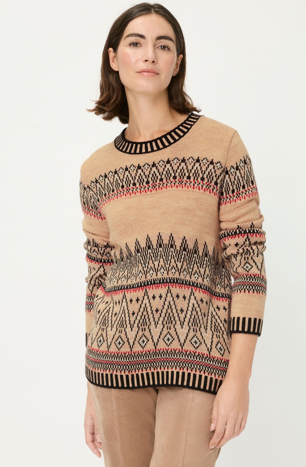 Warm Biscuit Patterned Knit Henny Jumper