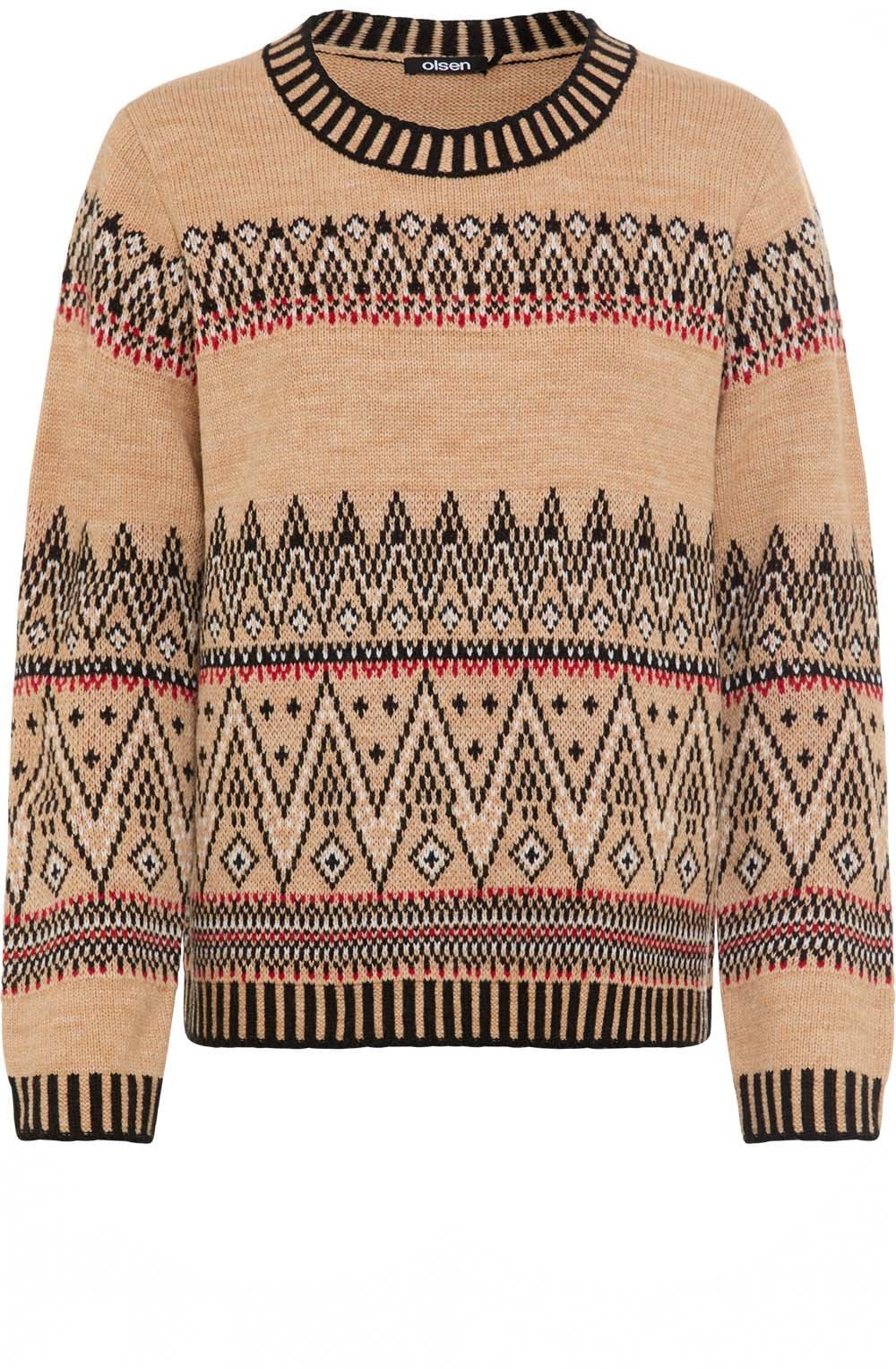 Warm Biscuit Patterned Knit Henny Jumper