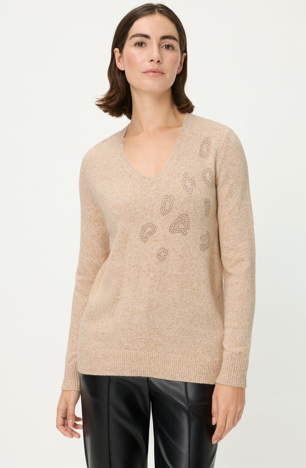 Warm Biscuit Studded Animal Spot Henny Jumper