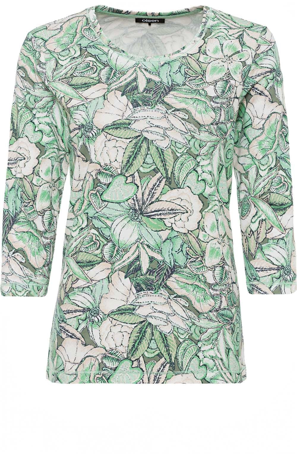 Wasabi Floral Design Sleeve Top