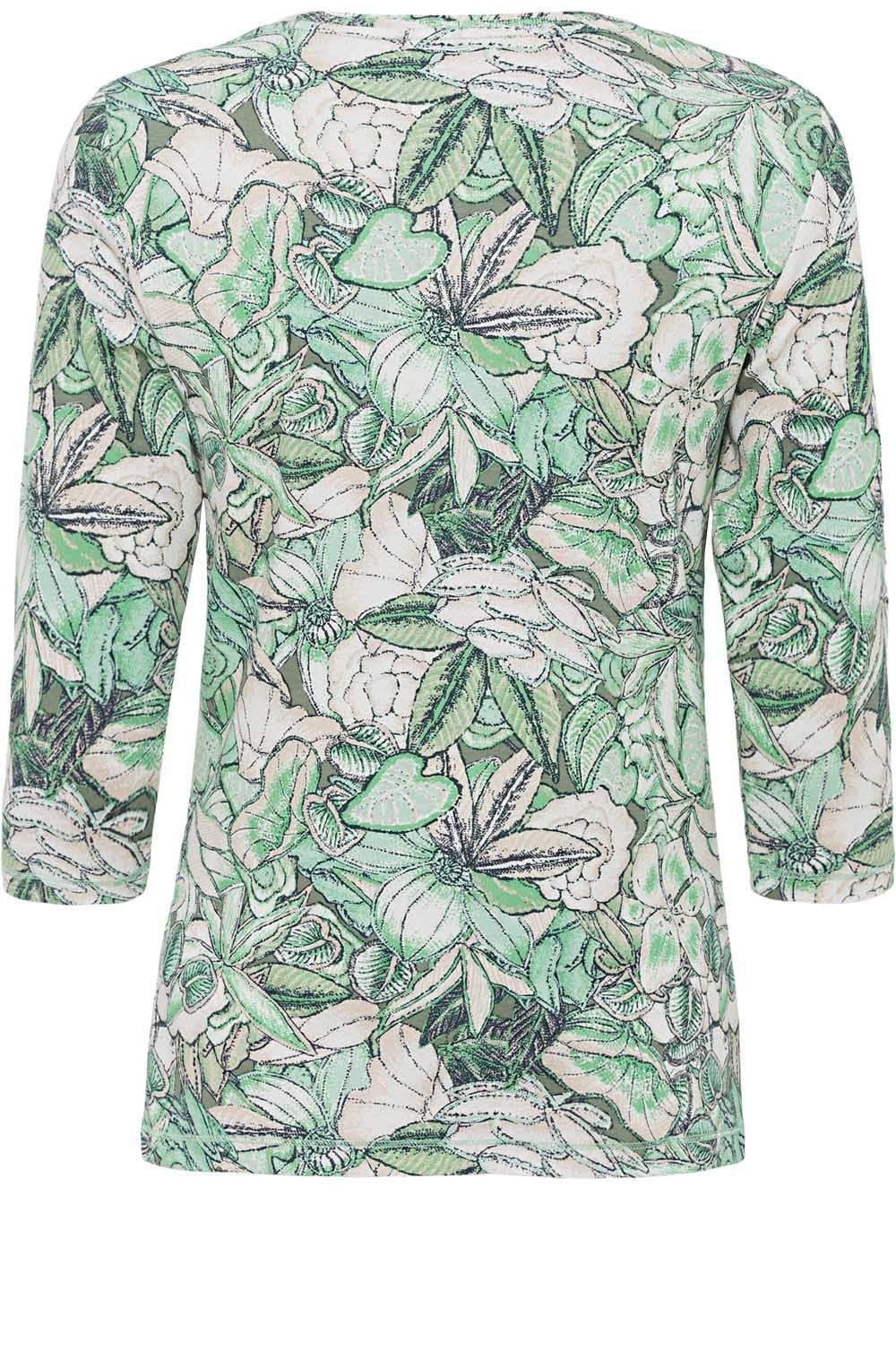 Wasabi Floral Design Sleeve Top