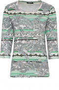 Wasabi Green Floral and Striped Top