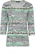 Wasabi Green Floral and Striped Top