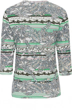 Wasabi Green Floral and Striped Top