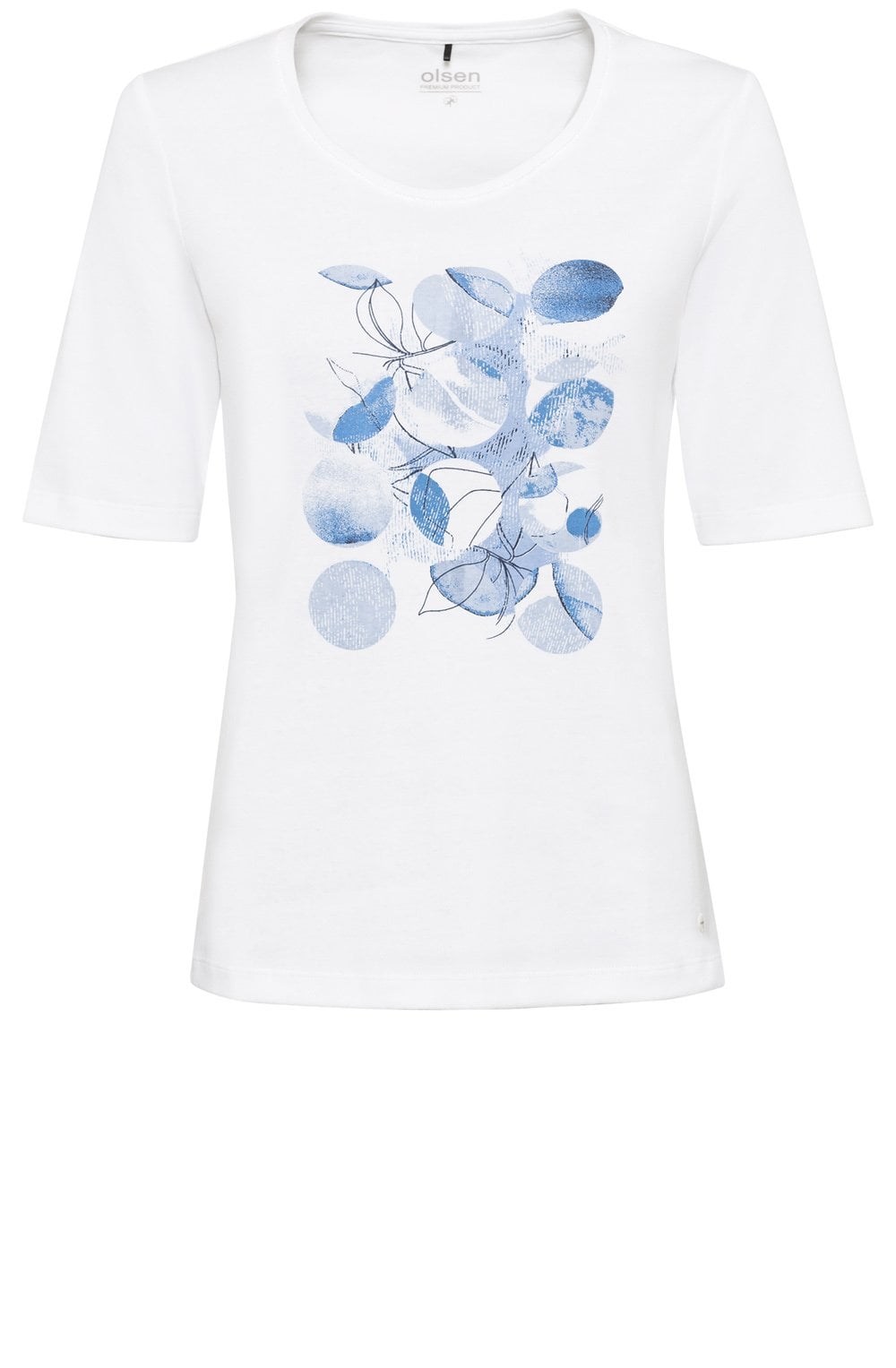White Abstract Design Jersey T Shirt