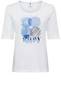 White and Blue Abstract Glow Edda T Shirt