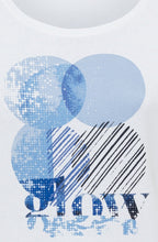 White and Blue Abstract Glow Edda T Shirt