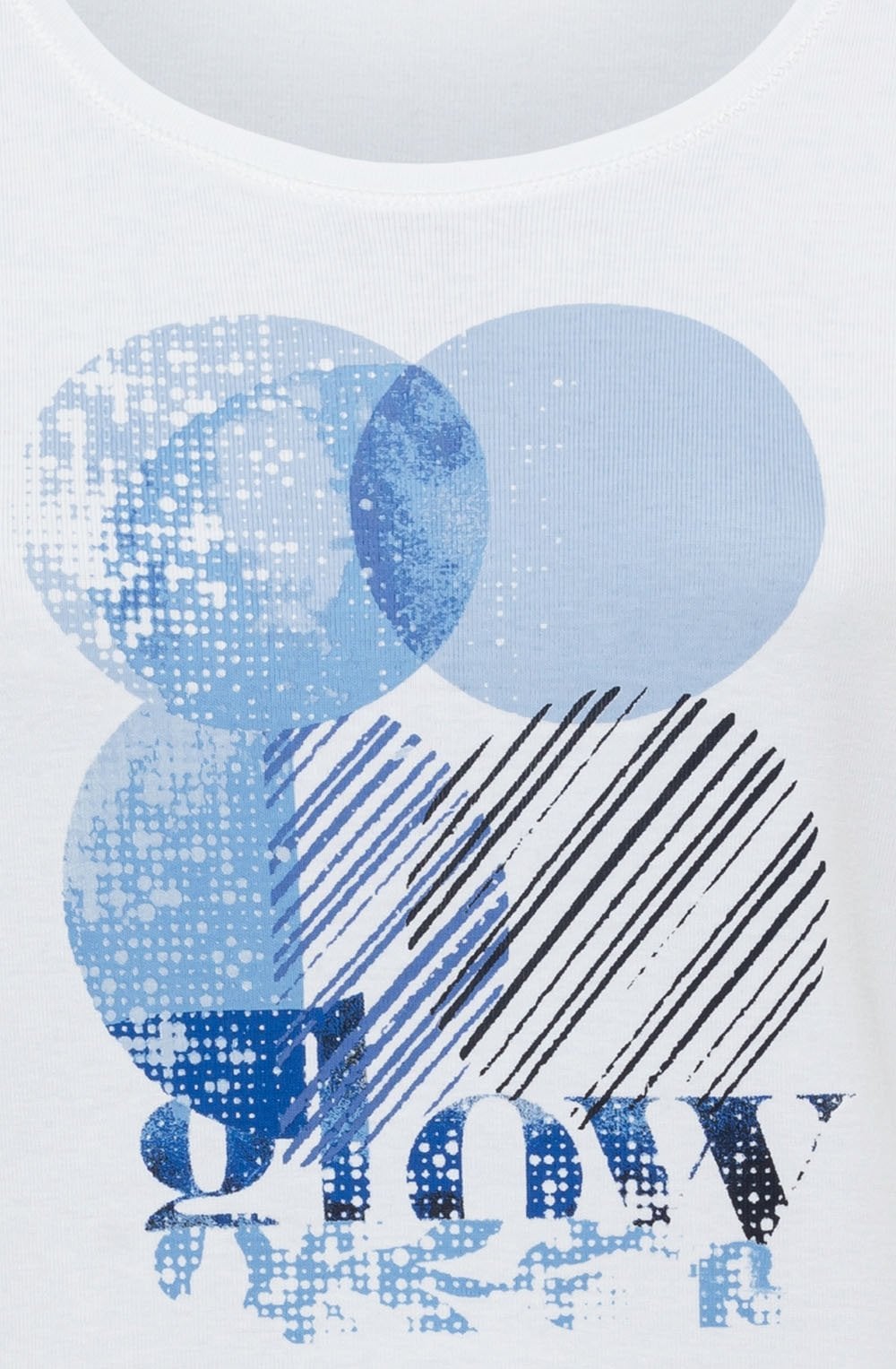 White and Blue Abstract Glow Edda T Shirt