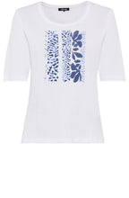 White and Blue Lovely Day Print Edda T Shirt