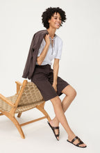 White and Dark Brown Embroidered Tie Neck Hannah Top
