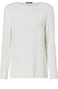 White Check Knit Jumper