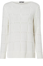 White Check Knit Jumper