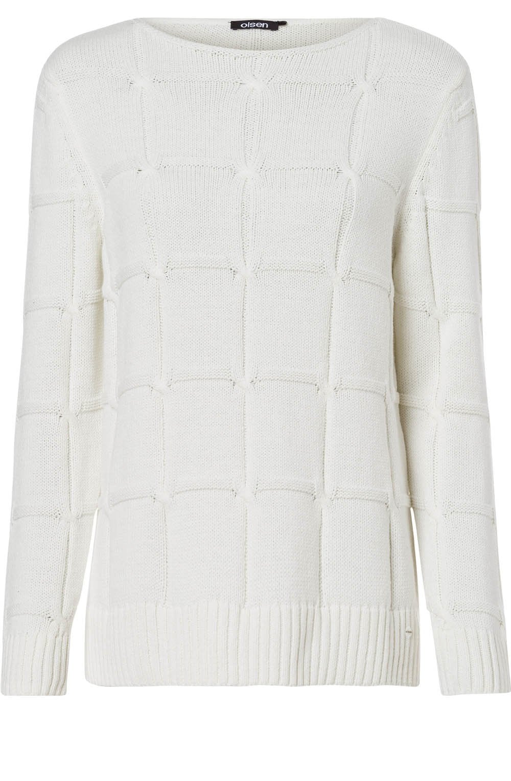 White Check Knit Jumper