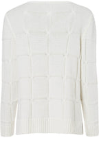 White Check Knit Jumper
