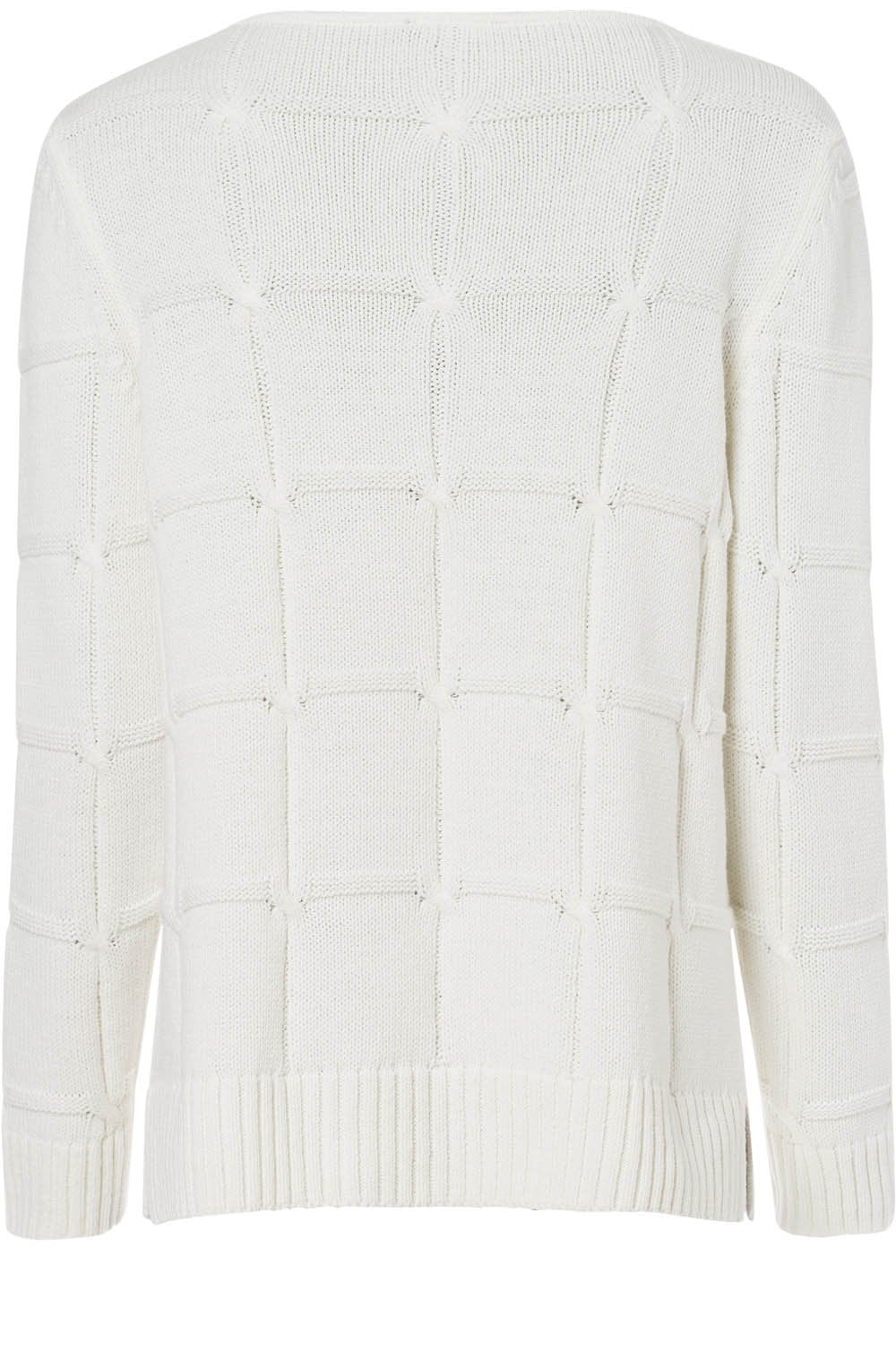 White Check Knit Jumper
