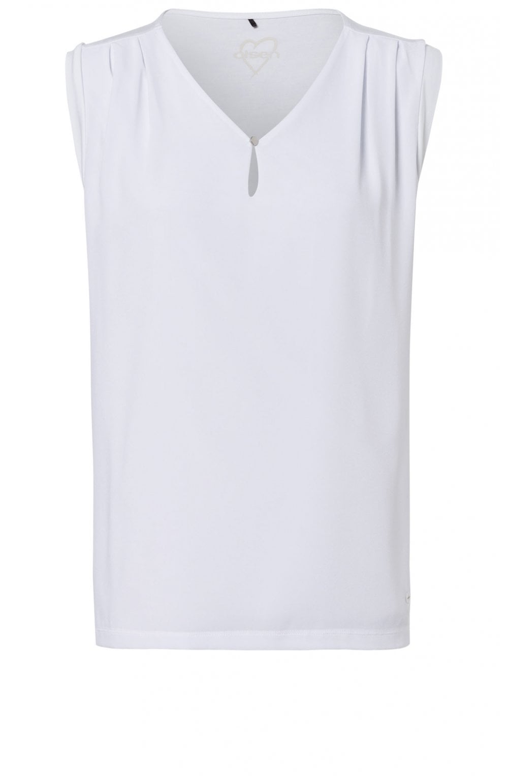 White Chiffon Front Sleeveless Top