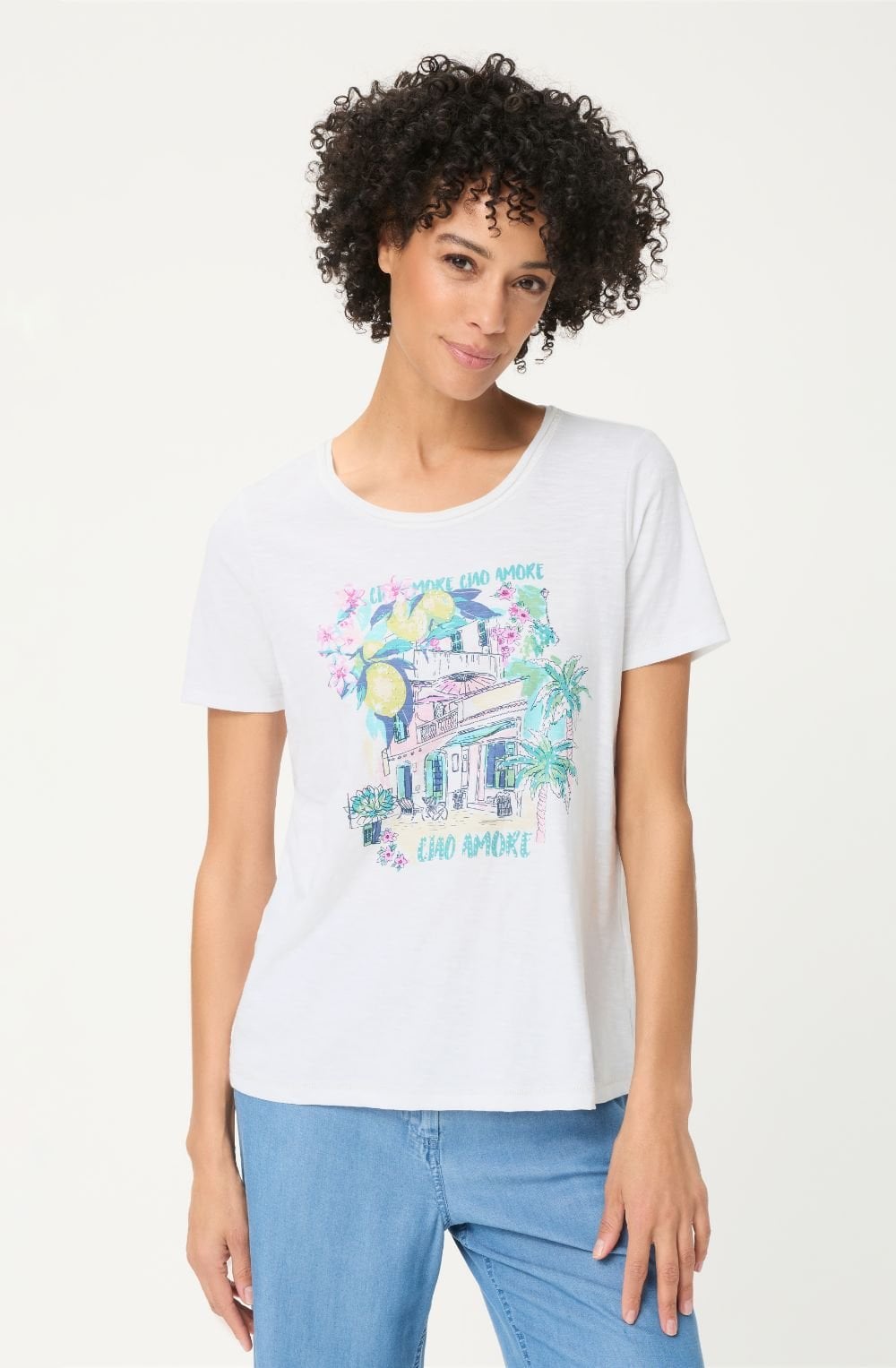 White Ciao Amore Print Hannah T-Shirt