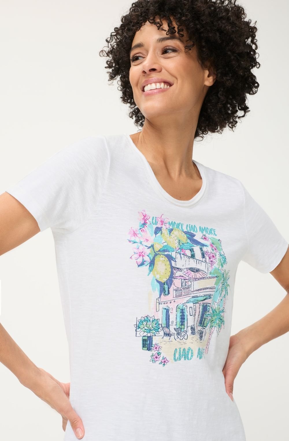 White Ciao Amore Print Hannah T-Shirt