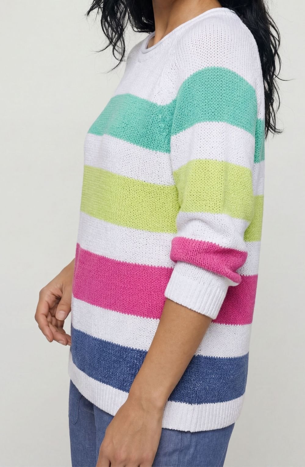 White Colour Block Henny Jumper