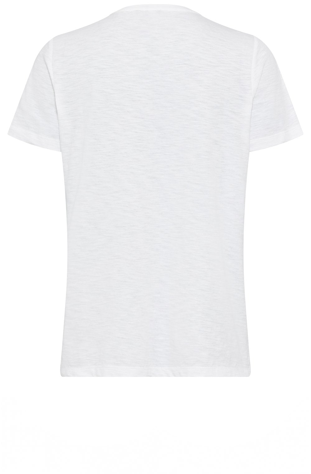 White Crochet Neck T Shirt