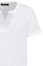 White Crochet Neck T Shirt