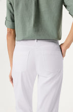 White Cropped Straight Leg Mona Trousers