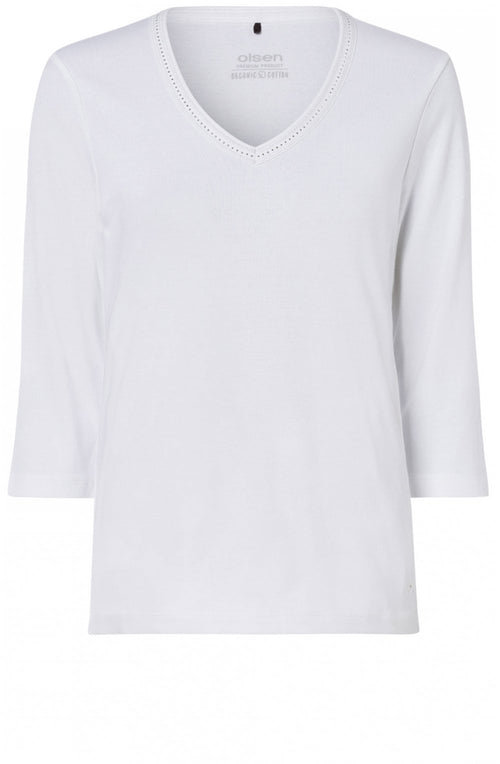 White Diamonte Cotton Top