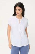 White Embroidered and Tassel Tie Design Cosima Top