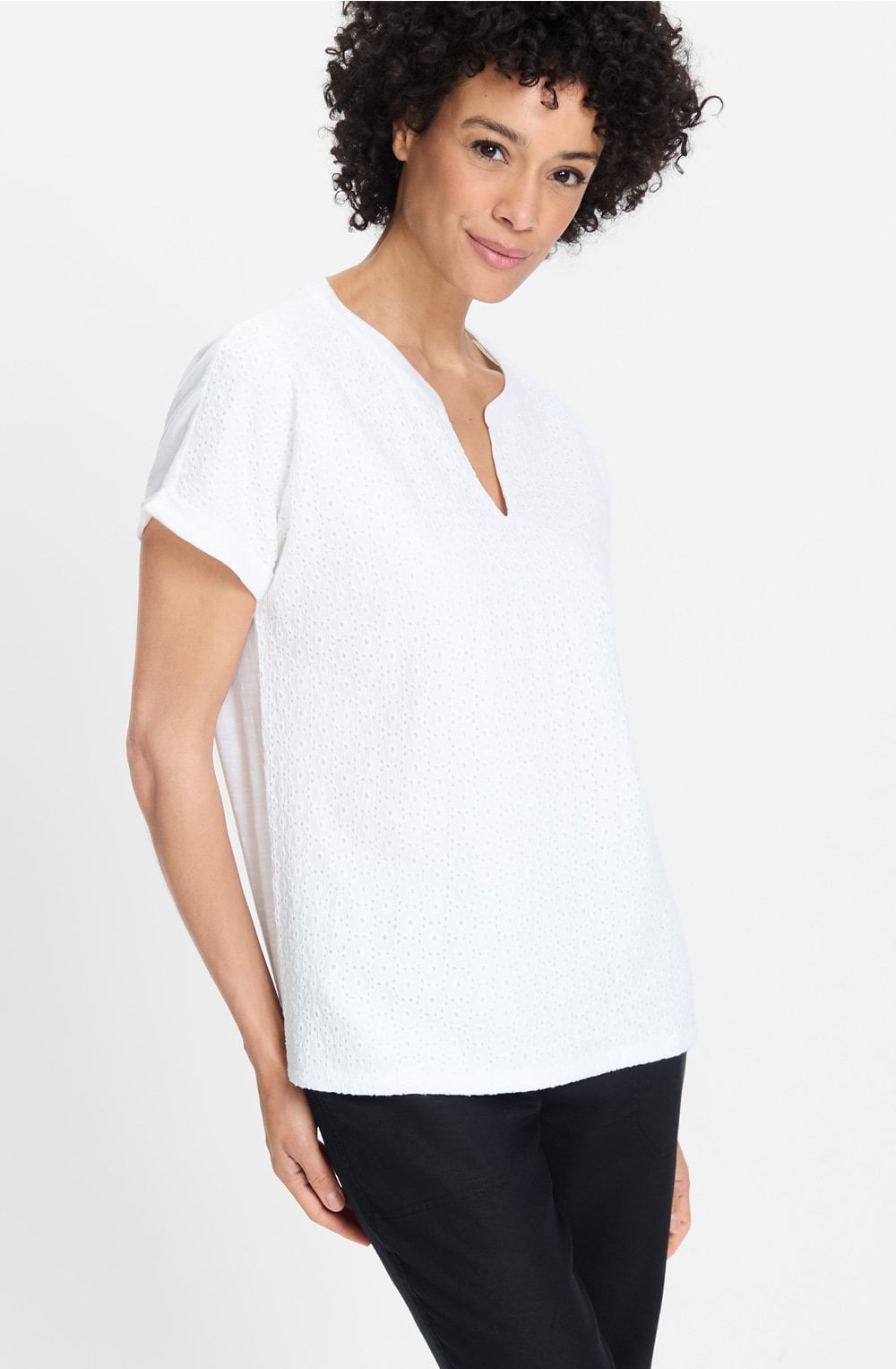 White Embroidered Front Cosima T shirt
