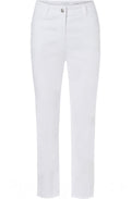 White Embroidered Hem Mona Straight Jeans
