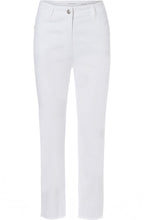 White Embroidered Hem Mona Straight Jeans