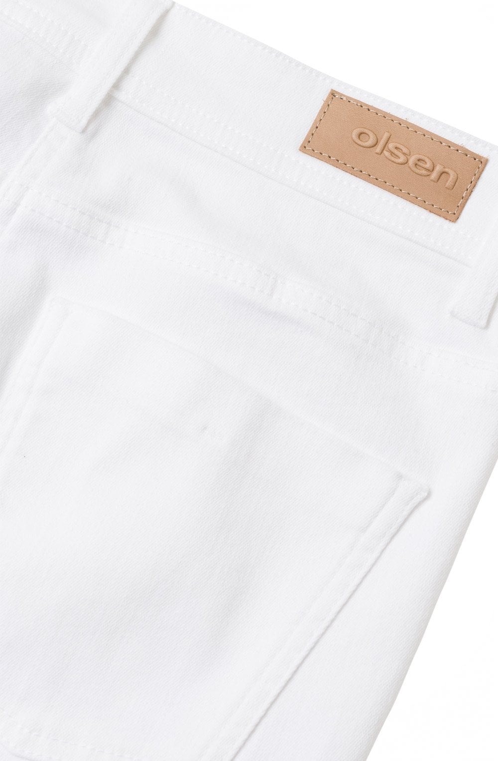 White Embroidered Hem Mona Straight Jeans