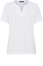 White Embroidered Neck Hannah T Shirt